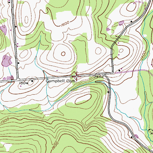 Topographic Map of Campbell Cemetery, NY