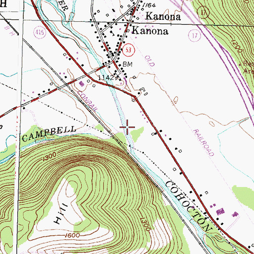 Topographic Map of Campbell Creek, NY