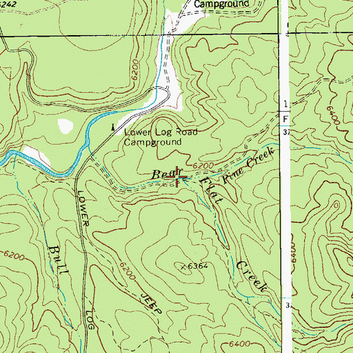 Topographic Map of Pine Creek, AZ