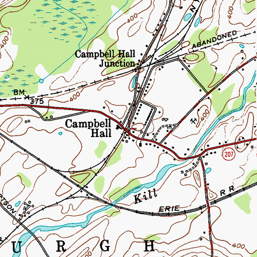 Topographic Map of Campbell Hall, NY