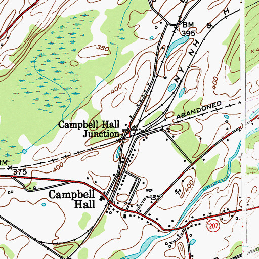 Topographic Map of Campbell Hall Junction, NY