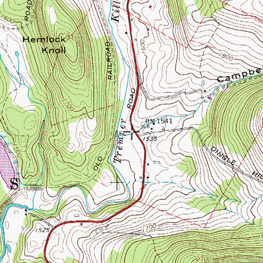 Topographic Map of Campbell Hollow, NY
