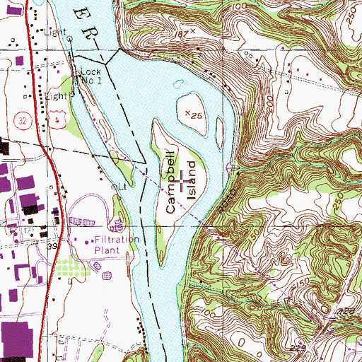 Topographic Map of Campbell Island, NY