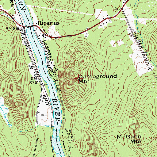 Topographic Map of Campground Mountain, NY