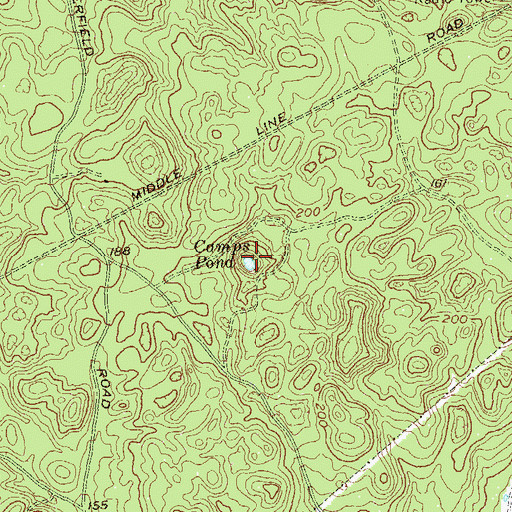 Topographic Map of Camps Pond, NY