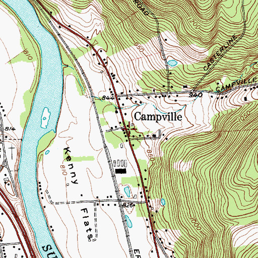 Topographic Map of Campville, NY