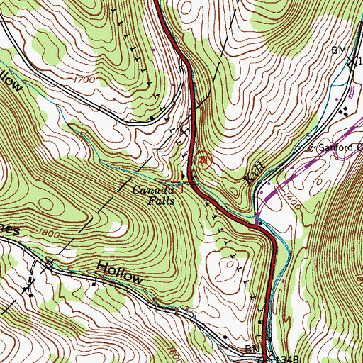 Topographic Map of Canada Falls, NY