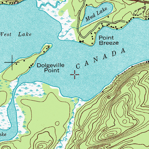 Topographic Map of Canada Lake, NY
