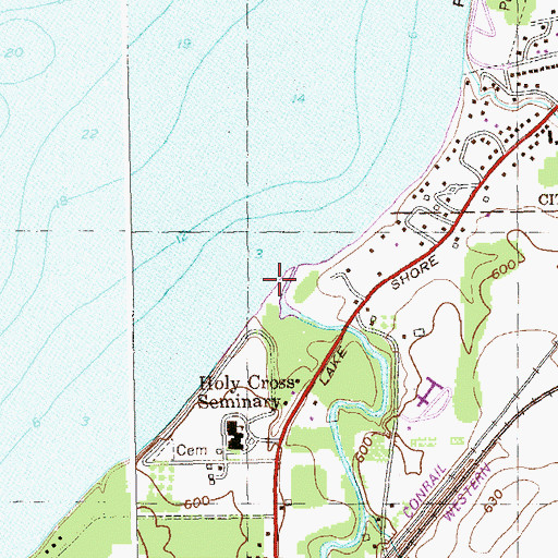 Topographic Map of Canadaway Creek, NY