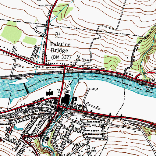 Topographic Map of Canajoharie Creek, NY