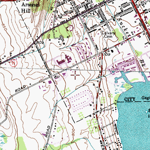 Topographic Map of Canandaigua, NY