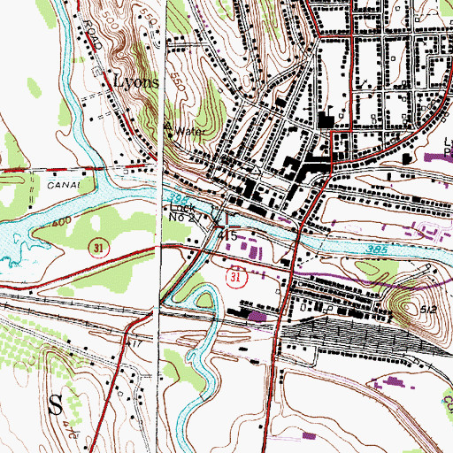 Topographic Map of Canandaigua Outlet, NY