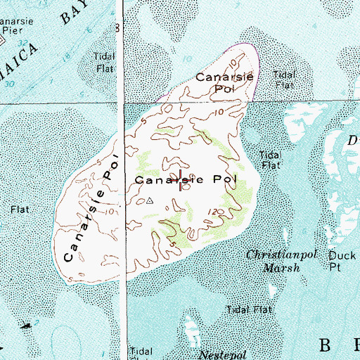 Topographic Map of Canarsie Pol, NY