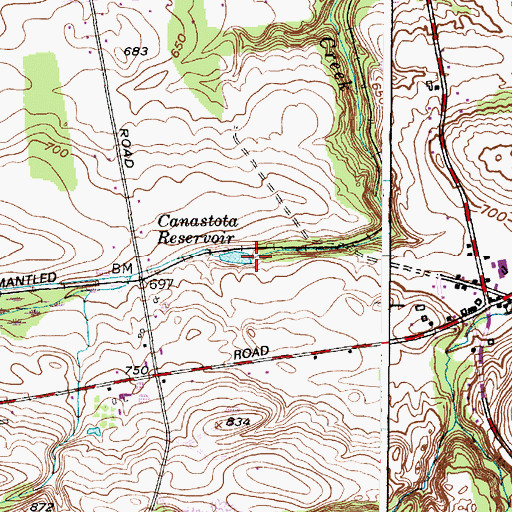 Topographic Map of Canastota Reservoir, NY