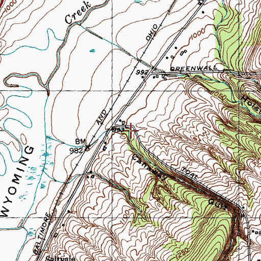 Topographic Map of Canaway Gulf, NY