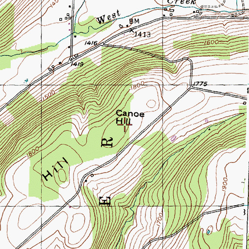 Topographic Map of Cance Hill, NY