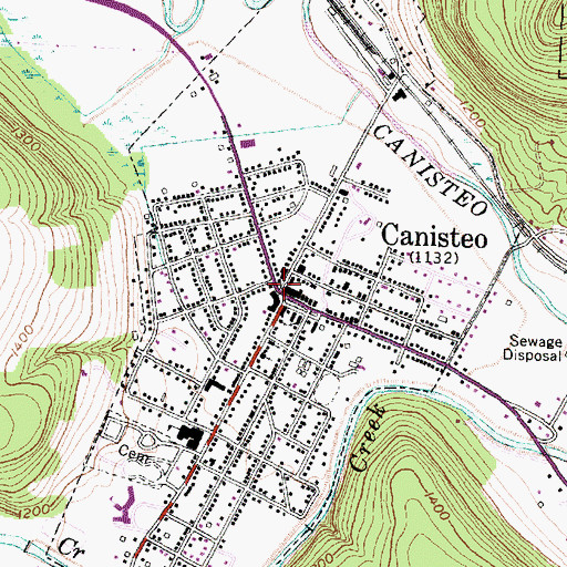 Topographic Map of Canisteo, NY