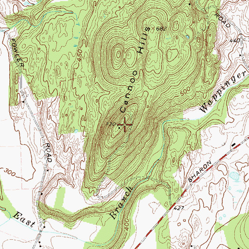 Topographic Map of Cannon Hills, NY