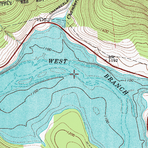 Topographic Map of Cannonsville Reservoir, NY