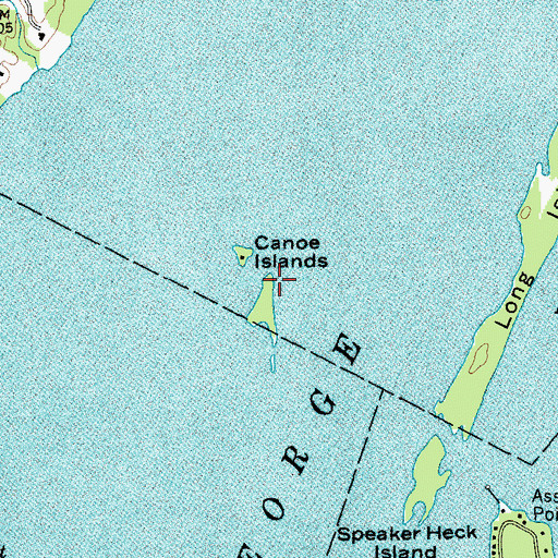 Topographic Map of Canoe Islands, NY