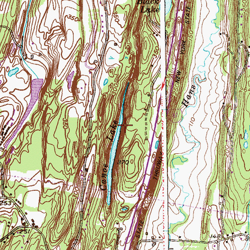 Topographic Map of Canoe Lake, NY