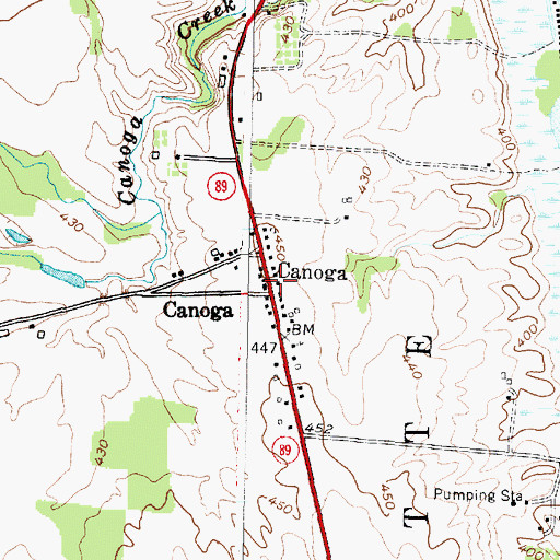 Topographic Map of Canoga, NY