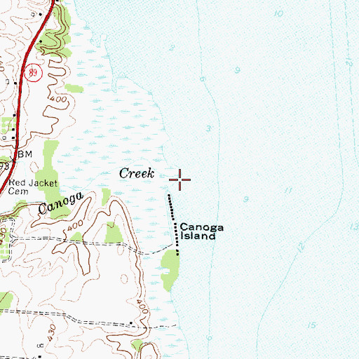 Topographic Map of Canoga Creek, NY