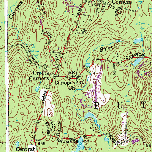 Topographic Map of Canopus Church, NY