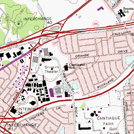 Topographic Map of Cantiague Elementary School, NY