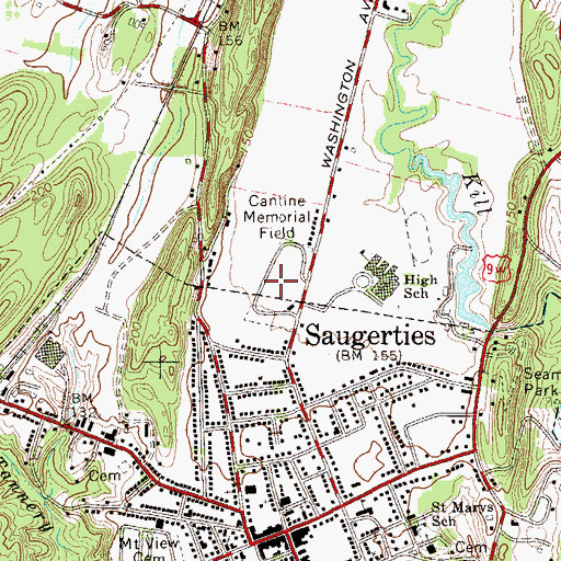 Topographic Map of Cantine Memorial Field, NY