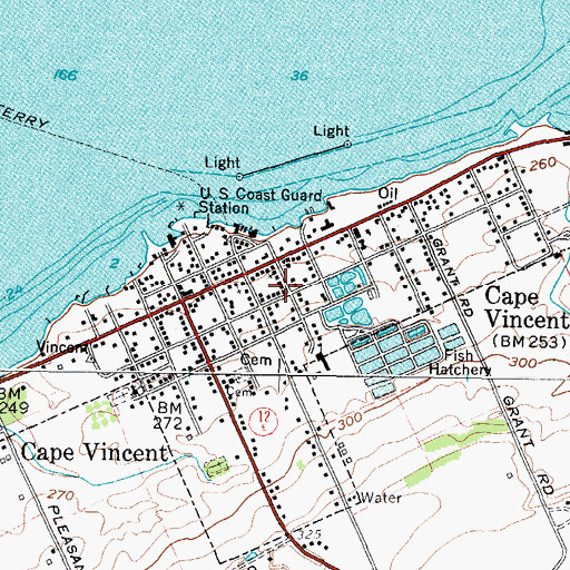Topographic Map of Cape Vincent, NY