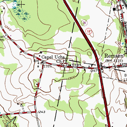 Topographic Map of Capel Ucha Church, NY