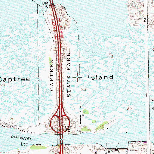 Topographic Map of Captree Island, NY