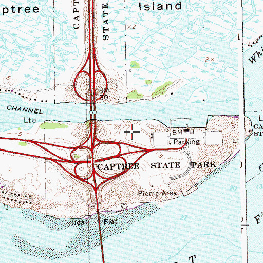 Topographic Map of Captree State Park, NY