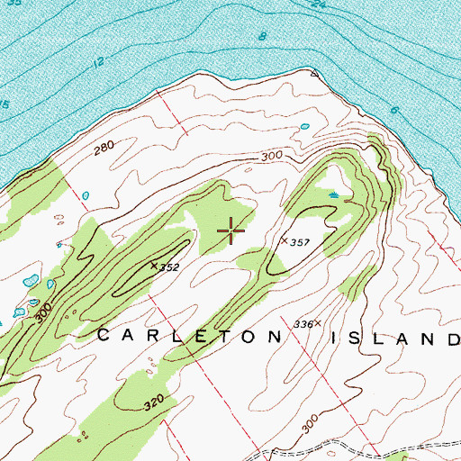 Topographic Map of Carleton Island, NY
