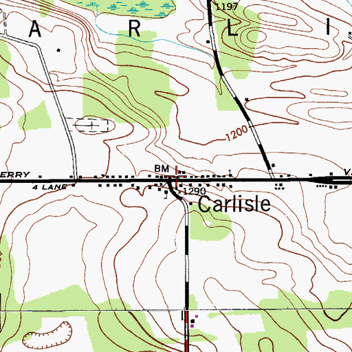 Topographic Map of Carlisle, NY
