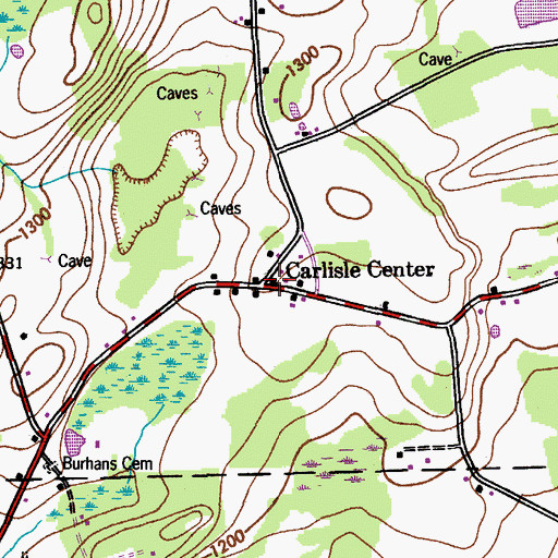 Topographic Map of Carlisle Center, NY