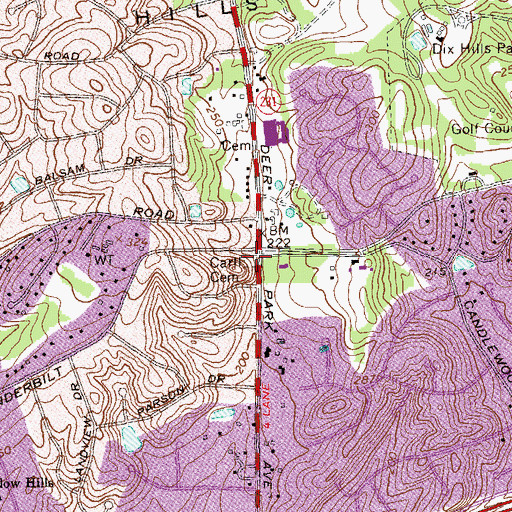 Topographic Map of Carll Cemetery, NY