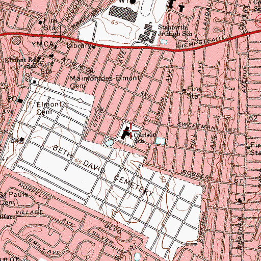 Topographic Map of Clara H Carlson School, NY