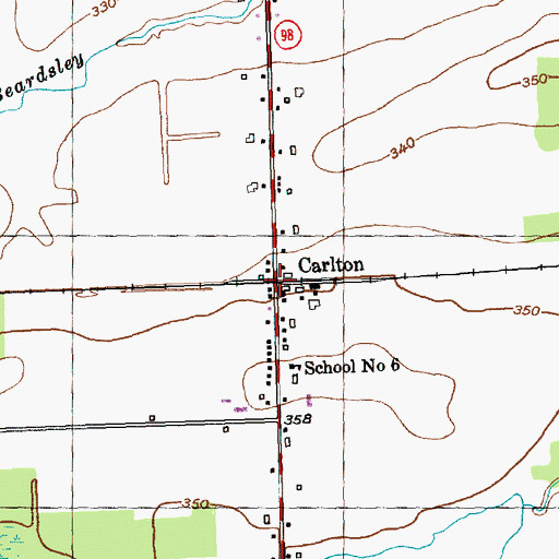 Topographic Map of Carlton, NY