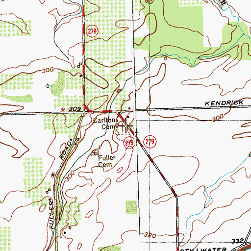 Topographic Map of Carlton Cemetery, NY