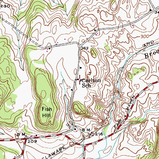 Topographic Map of Carlton School, NY