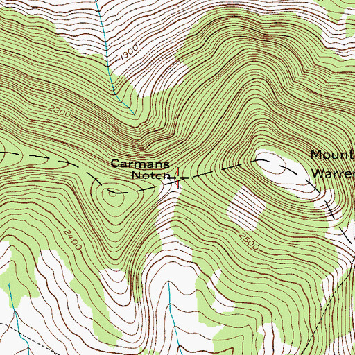 Topographic Map of Carmans Notch, NY