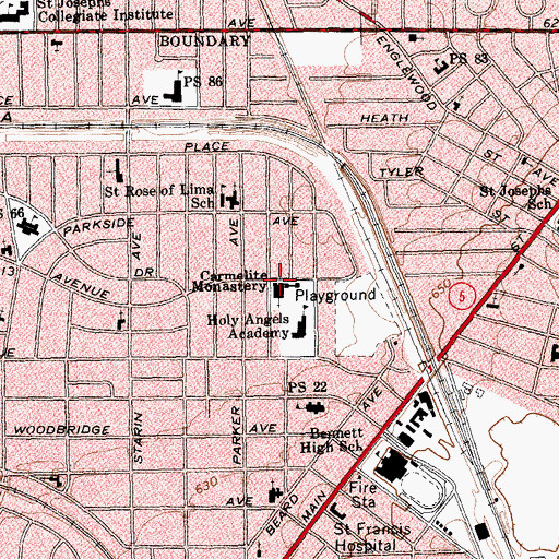 Topographic Map of Carmelite Monastery, NY