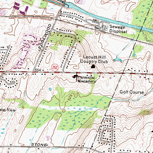 Topographic Map of Carmelite Monastery, NY