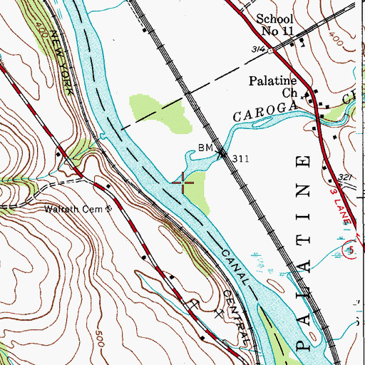 Topographic Map of Caroga Creek, NY
