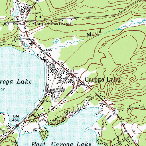 Topographic Map of Caroga Lake, NY