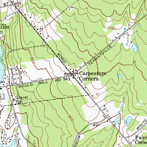 Topographic Map of Carpenters Corners, NY