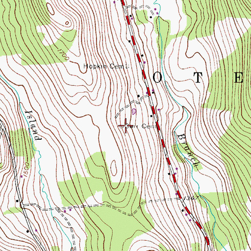 Topographic Map of Carr Cemetery, NY