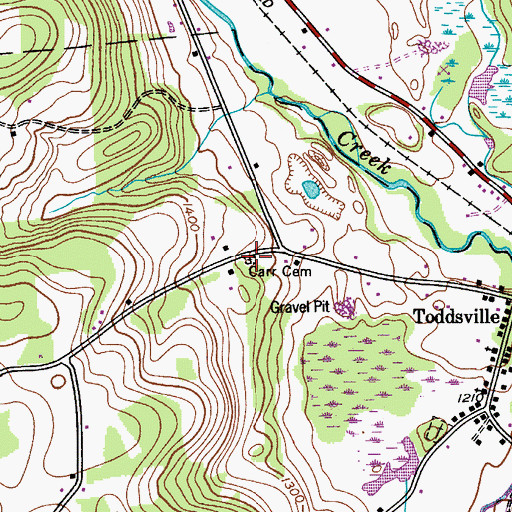 Topographic Map of Carr Cemetery, NY